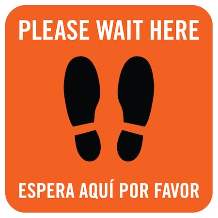 Please Wait Here - Bilingual V.2, Orange, 15, 8494OR